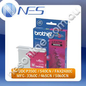 Brother Genuine LC57M MAGENTA Ink Cartridge for DCP130C/DCP135C/DCP150C/DCP330C/DCP350C/DCP540CN/DCP560CN/FAX1360/FAX2480C/MFC240C/MFC3360C/MFC440CN/MFC465CN/MFC5460CN/MFC5860CN/MFC665CW/MFC685CW/MFC885CW (400 Pages Yield) [LC-57M]