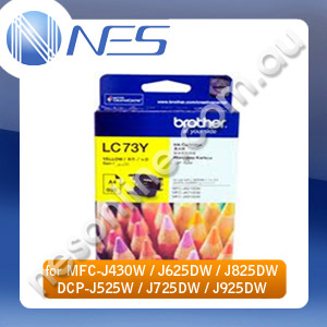 Brother Genuine LC73Y YELLOW Ink Cartridge for MFC-J430W/MFC-J625DW/MFC-J825DW/DCP-J525W/DCP-J725DW/DCP-J925DW/MFC-J6510DW/MFC-J6710DW/MFC-6910DW (600 Pages Yield) [LC-73Y]
