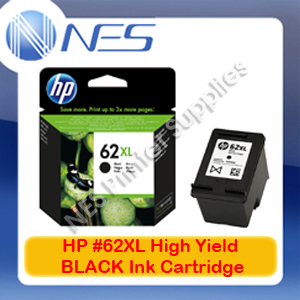 HP Genuine #62XL BLACK High Yield Ink Cartridge for ENVY 5640/7640/Officejet 5740 (P/N:C2P05AA)