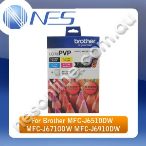 Brother Genuine LC73PVP Photo Value Pack (C/M/Y/K 4x Ink Cartridges) for MFC-J430W/MFC-J625DW/MFC-J825DW/DCP-J525W/DCP-J725DW/DCP-J925DW/MFC-J6510DW/MFC-J6710DW/MFC-6910DW [LC-73PVP]