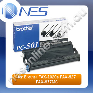 Brother Genuine PC501 BLACK Film Ribbon for Brother FAX-827/FAX-837MC [PC-501]