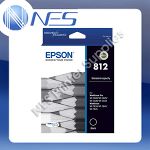 Epson Genuine #812 Black Ink Cartridge for WF-4830, WF-4835, WF-3820, WF-3825 [C13T05D192]