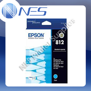 Epson Genuine #812 Cyan Ink Cartridge for WF-4830, WF-4835, WF-3820, WF-3825 [C13T05D292]