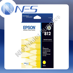 Epson Genuine #812 Yellow Ink Cartridge for WF-4830, WF-4835, WF-3820, WF-3825 [C13T05D492]