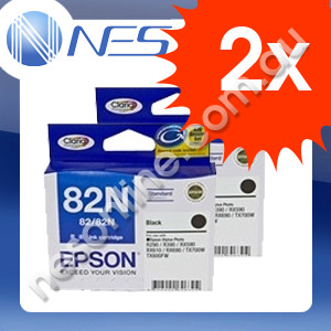 Epson Genuine 82N BLACK Ink Cartridge Twin Pack for R390/RX690/TX710W/TX810FW [C13T112192]