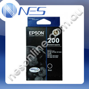 Epson Genuine #200 BLACK Standard Capacity Ink Cartridge for Epson Expression Home XP-100/200/300/400 WorkForce WF-2530 DURABrite Ultra [C13T200192]