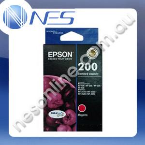 Epson Genuine #200 MAGENTA Stanard Capacity Ink Cartridge for Epson Expression Home XP-100/200/300/400 WorkForce WF-2530 DURABrite Ultra [C13T200392]