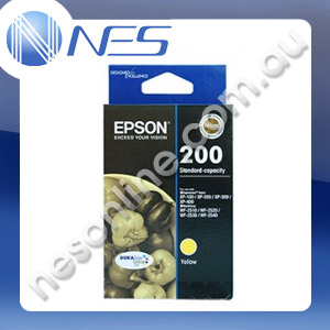 Epson Genuine #200 YELLOW Standard Capacity Ink Cartridge for Epson Expression Home XP-100/200/300/400 WorkForce WF-2530 DURABrite Ultra [C13T200492]