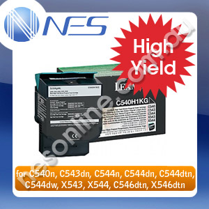Lexmark Genuine C540H1KG BLACK High Yield Toner Cartridge for C540n/C543dn/C544n/544dn/C544dtn/544dw/C546dtn (2,500 Pages Yield)