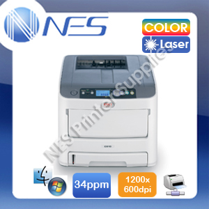 OKI C610/C610n Network Color Laser Printer 34PPM+3-Yr Wty+1.2m Banner Print