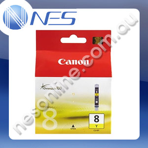 Canon Genuine CLI8Y YELLOW Ink Cartridge for Canon IP3300/IP3500/IP4200/IP4300/IP4500/IP5200/IP5300/IP6600D/IP6700D/IX4000/IX5000/MP500/MP510/MP520/MP530/MP600/MP610/MP800/MP810/MP830/MP960/MP970/MX700/MX850/PRO9000 [CLI-8Y]