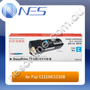 Fuji Xerox Genuine CT201115 CYAN Toner Cartridge for C1110/C1110B/C1110N Printer (2,000 Pages Yield) [CT201115]