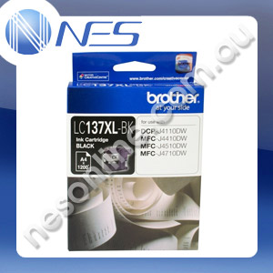 Brother Genuine LC137XL BLACK Ink Cartridge for J4110DW, J4410DW, J4510DW, J4710DW 1200 Pages Yield [LC137XL]