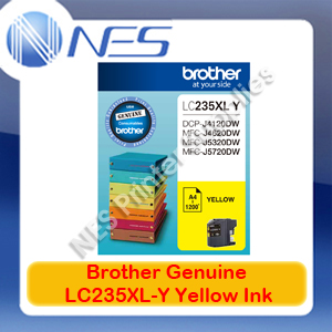 Brother Genuine LC235XL-Y Yellow High Yield Ink Cartridge for DCPJ4120DW/MFC-J4620DW/MFC-J5720DW (1.2K)