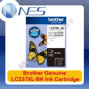 Brother Genuine LC237XL-BK Black High Yield Ink for DCP-J4120DW/MFC-J4620DW (1.2K)