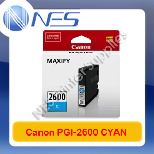 Canon Genuine PGI-2600C CYAN Standard Yield Ink Cartridge for MAXIFY iB4060/MB5060/MB5160/MB5360/MB5460 (700 Pages Yield)