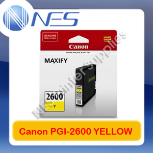 Canon Genuine PGI-2600Y YELLOW Standard Yield Ink Cartridge for MAXIFY iB4060/MB5060/MB5160/MB5360/MB5460 (700 Pages Yield)