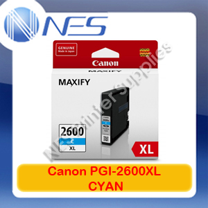 Canon Genuine PGI2600XL-C CYAN High Yield Ink Cartridge for MAXIFY iB4060/MB5060/MB5160/MB5360/MB5460 (1.5K)