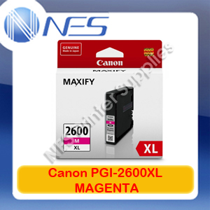 Canon Genuine PGI2600XL-M MAGENTA High Yield Ink Cartridge for MAXIFY iB4060/MB5060/MB5160/MB5360/MB5460 (1.5K)