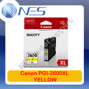 Canon Genuine PGI2600XL-Y YELLOW High Yield Ink Cartridge for MAXIFY iB4060/MB5060/MB5160/MB5360/MB5460 (1.5K)