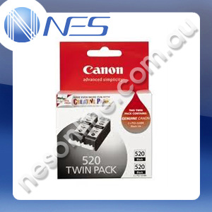 Canon Genuine PGI520BK TWIN BLACK Ink Cartridges for Canon IP3600/IP4600/IP4700/MP540/MP550/MP560/MP620/MP630/MP640/MP980/MP990/MX860/MX870 [PGI520BK-TWIN]