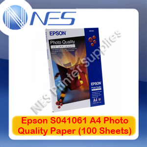 Epson S041786 Photo Quality A4 Inkjet Paper 102gsm100xPack 210x297mm C13S041061