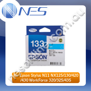Epson Genuine 133 Standard Capacity DURABrite CYAN Ink Cartridge for Stylus N11/NX125/NX130/NX420/NX430, WorkForce 320/325/435/525 [C13T133292]