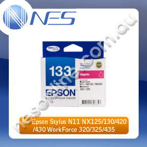Epson Genuine 133 Standard Capacity DURABrite MAGENTA Ink Cartridge for Stylus N11/NX125/NX130/NX420/NX430, WorkForce 320/325/435/525 [C13T133392]