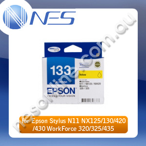 Epson Genuine 133 Standard Capacity DURABrite YELLOW Ink Cartridge for Stylus N11/NX125/NX130/NX420/NX430, WorkForce 320/325/435/525 [C13T133492]