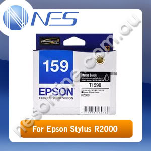 Epson Genuine 159 UltraChrome Hi-Gloss2 BLACK Ink Cartridge for Epson Stylus Photo R2000 [C13T159190]