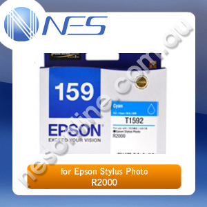 Epson Genuine 159 UltraChrome Hi-Gloss2 CYAN Ink Cartridge for Epson Stylus Photo R2000 [C13T159290]