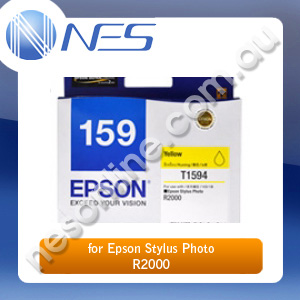 Epson Genuine 159 UltraChrome Hi-Gloss2 YELLOW Ink Cartridge for Epson Stylus Photo R2000 [C13T159490]