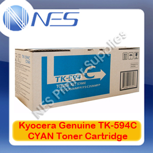 Kyocera Genuine TK594-C CYAN Toner for FSC2626MFP/FSC5250DN/P6026CDN/M6026CDN (5K)