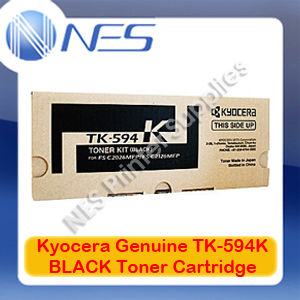 Kyocera Genuine TK594-BK BLACK Toner for FSC2026MFP/FSC2126MFP/FSC2526MFP/P6026CDN (7K)