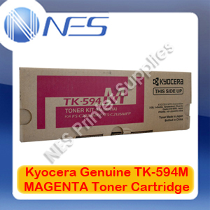 Kyocera Genuine TK594-M MAGENTA Toner for FSC5250DN/P6026CDN/M6026CDN/M6526CDN (5K)