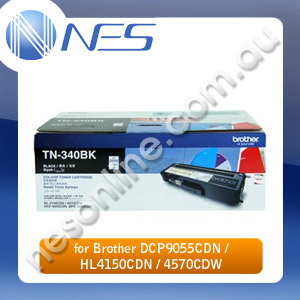 Brother Genuine TN340BK Black Toner Cartridge for DCP-9055CDN/HL-4150CDN/HL-4570CDW/MFC-9460CDN/MFC-9970CDW (2.5K Yield) [P/N:TN-340]
