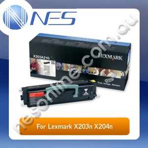 Lexmark X203A11G Genuine BLACK Toner Cartridge for X203n/X204n Mono Laser Printers 2.5K Pages Yield (P/N:X203A11G)