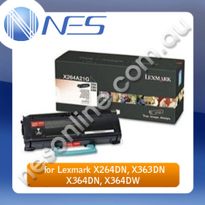 Lexmark Genuine X264A11G BLACK Toner Cartridge for X264DN/X363DN/X364DN/X364DW Printer (3.5K Page Yield)