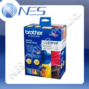 Brother Genuine LC67PVP Photo Value Pack for DCP-185C/385C/395CN/585CW/6690CW/J615W/J715W/MFC-490CW/5490CN/5890CN/6490CW/6890CDW/790CW/795CW/990CW [LC-67PVP]